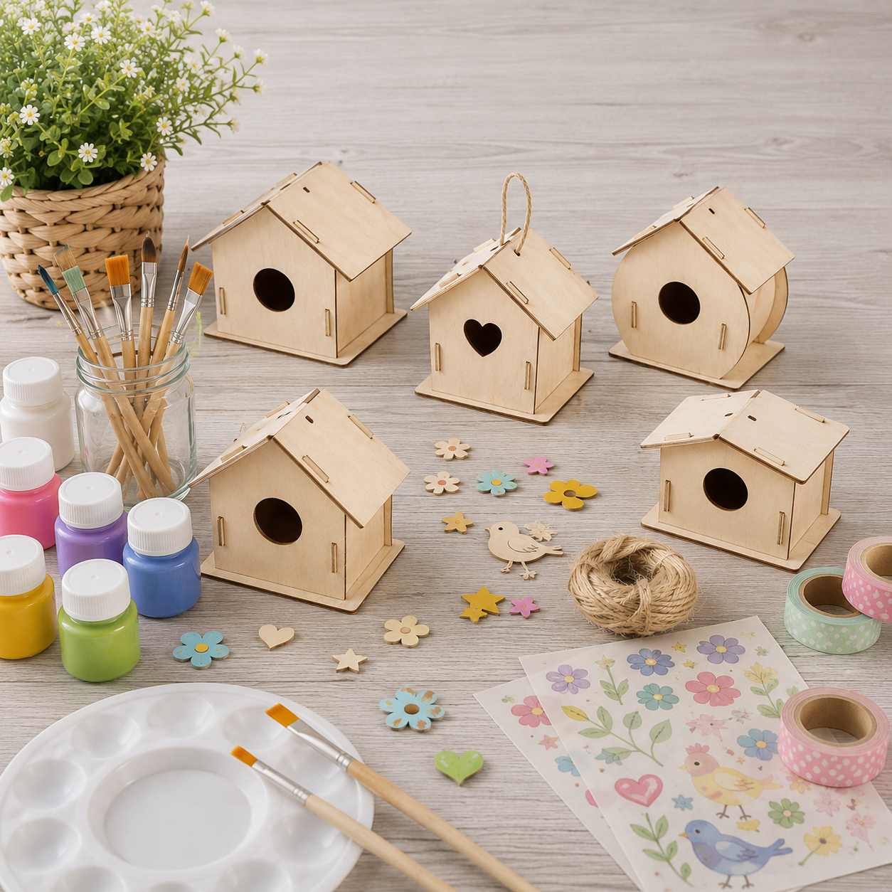 casita pajaros materiales